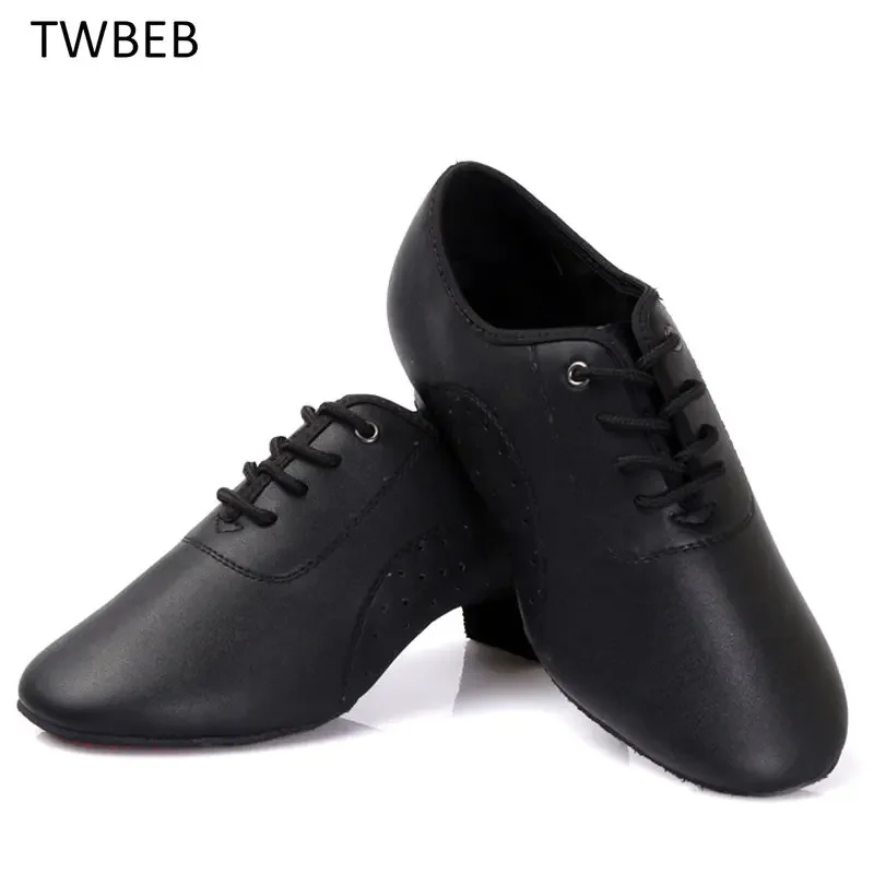 

Обувь для латинских танцев, кожаная мужская обувь для современных бальных танцев, квадратная мужская танцевальная обувь, кроссовки на мягкой подошве для мальчиков и девочек