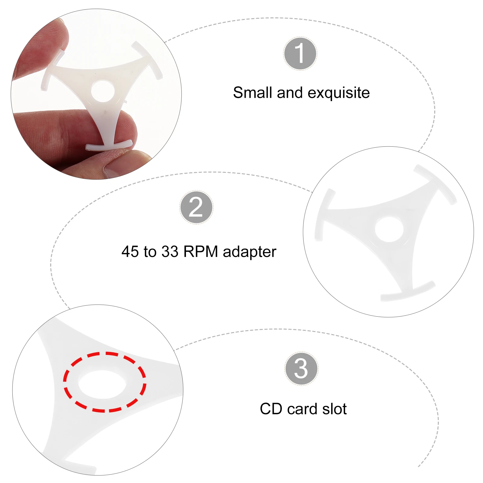 

Disc Adapter Record Vinyl Records -friendly Plastic Turntable Accessory