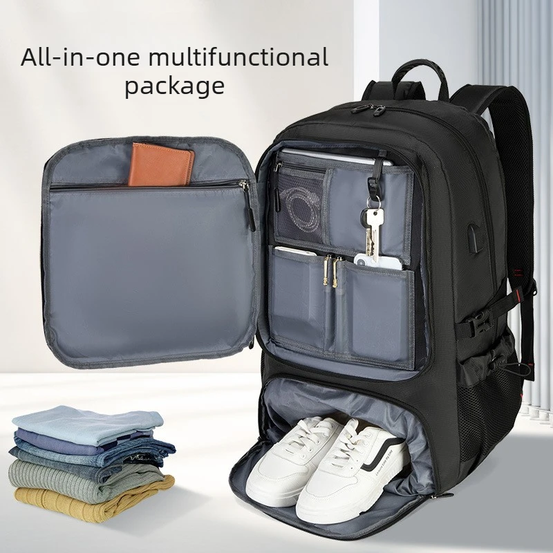 Man Backpack Large Capacity Laptop Bag Multifunctional Gym Bag Travel Rucksack Business Trip Shoe Compartment Travel Backpack