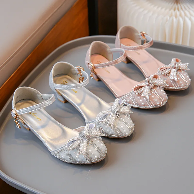 Summer Kids Small Princess Performance Sandals Children Mary Jane Buckle Shoes Girls Soft Sole Single Strap Sandals Everyday