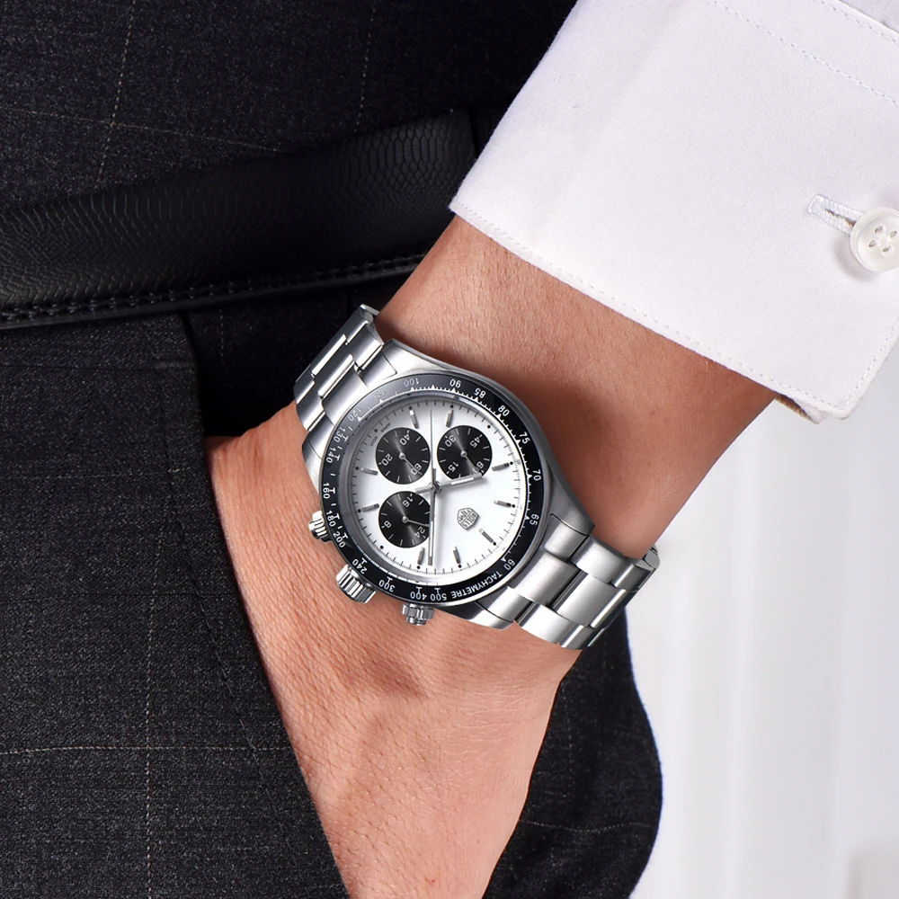 

Men's watch Rollstimi 2024 new luxury quartz business men's watch Sapphire VK63 movement stainless steel waterproof chronograph