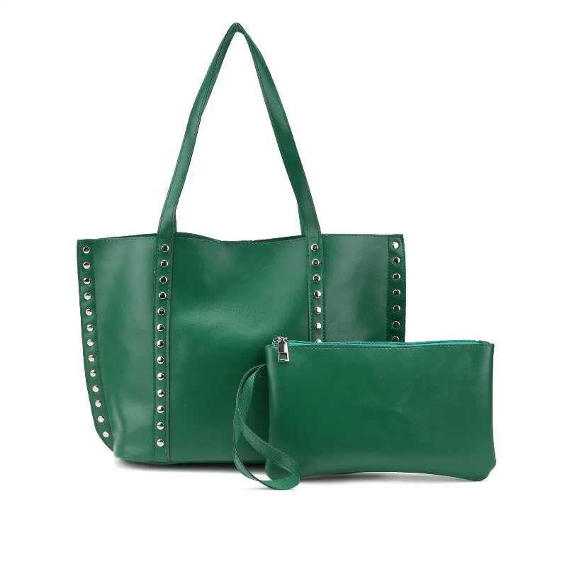 

2025 Fashionable Rivet Large Capacity Mother-Child Shoulder Bag Casual Simple Handbag for Women