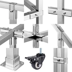 30x30mm Square Pipe Connector Buckle Elbow Pipe Fixed Buckle Square Steel Square pipe fitting joint Stainless steel 201