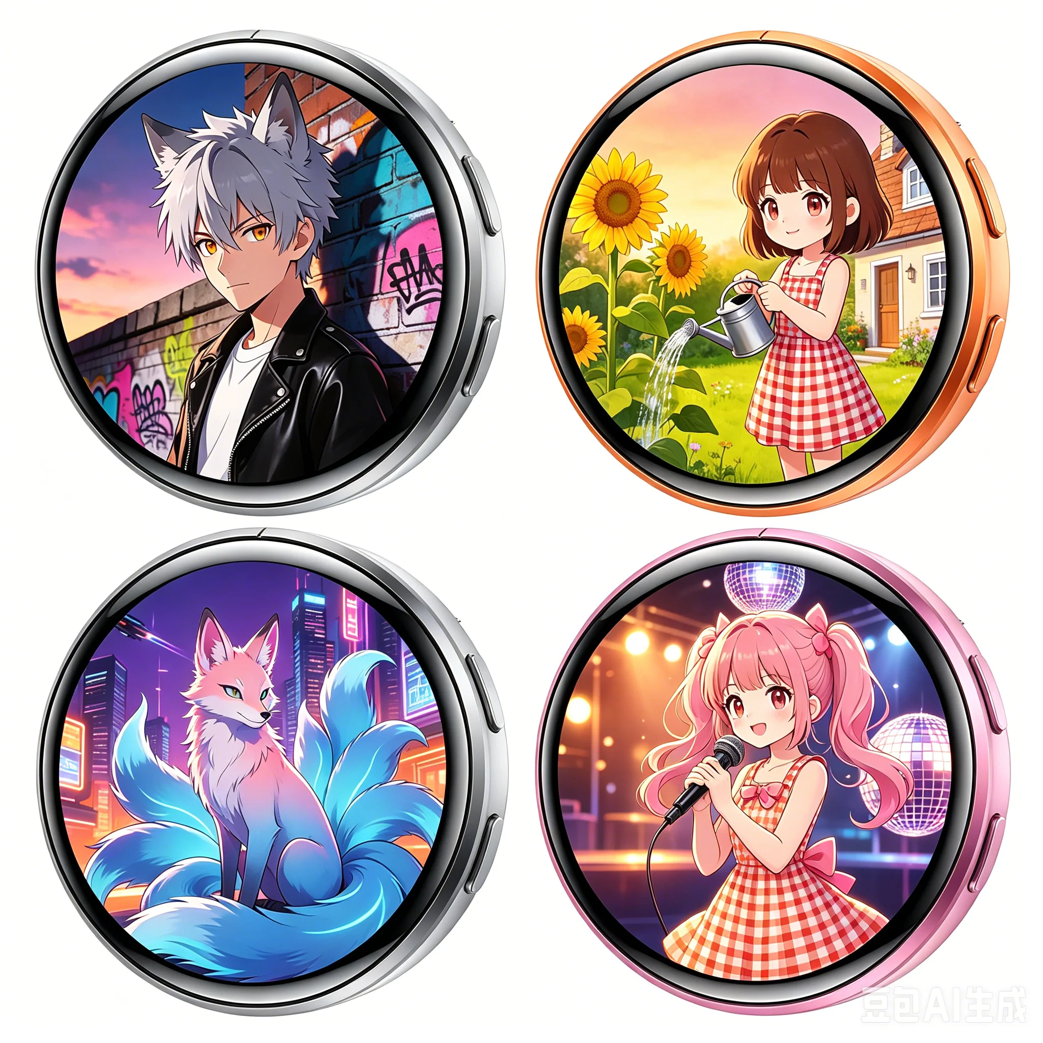 Anime E-Badge Display Pin 1.50-inch Dynamic Electronic Smart Cyber Badge, Digital Display Merchandise,Dynamic Gift for Fans