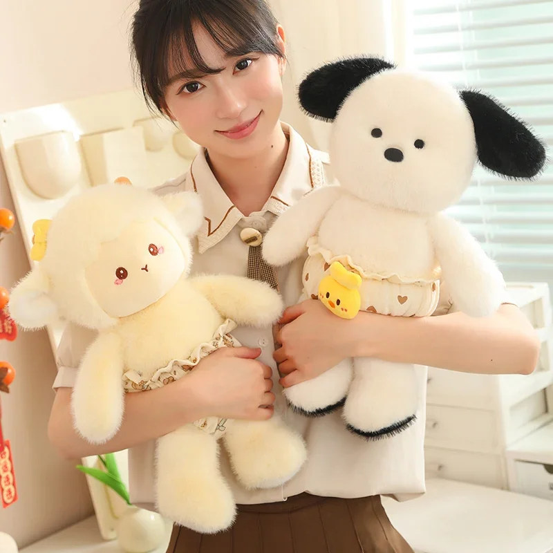 4- Soorten Super Leuke Cartoon Dieren Knuffels Zachte Pluizige Knuffelbare Schapen Doggy Olifant Pop Zachte Warme Metgezel Voor Kinderen