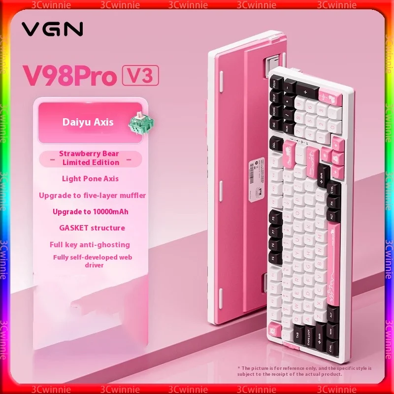 

New Vgn V98 Pro V3 Wireless Keyboard Hot Swappable Rog Customized Gaming Mechanical Keyboard Peripherals Computer Equipment
