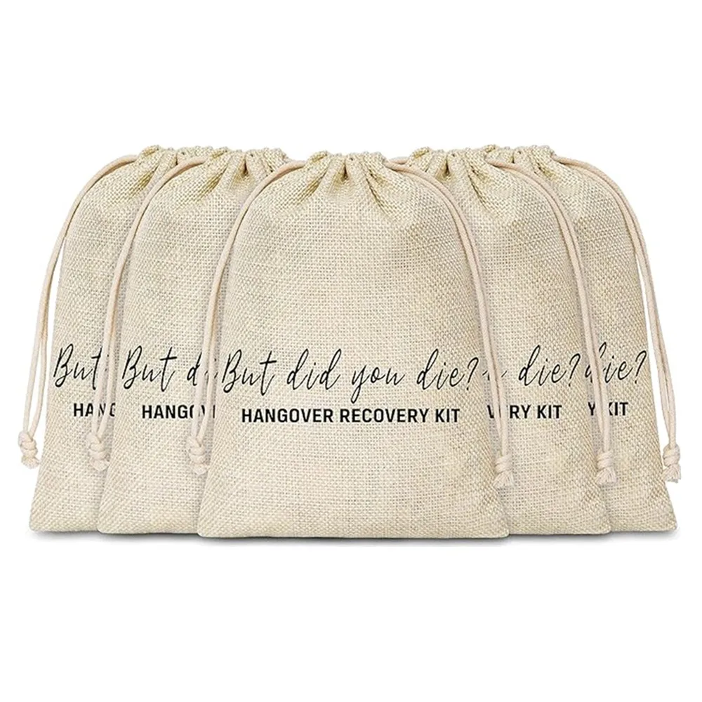 

Bachelorette Party Gift Bag, Bridal Shower Kit Bag, 6"W x 8"L, But Did You Die Hangover Kit Bag, Pouches With Drawstring, Party