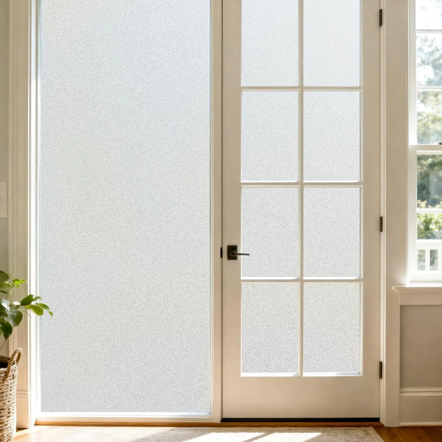 Frosted Window Privacy Film Non Adhesive Static Cling Glass Stickers Sun UV Blocking Heat Control Door Covering Decals for Home