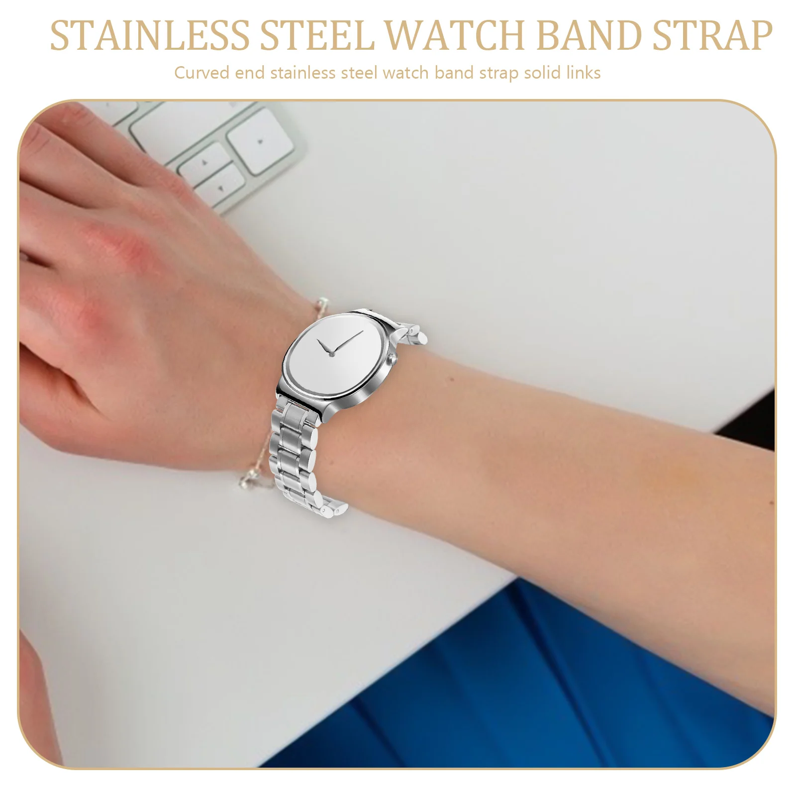 4 قطعة ساعة من الفولاذ المقاوم للصدأ B 20 مللي متر واسعة 175 مللي متر طول 3 5 مللي متر سميكة منحني نهاية Foldover المشبك الفضة الربيع القضبان استبدال مثالي