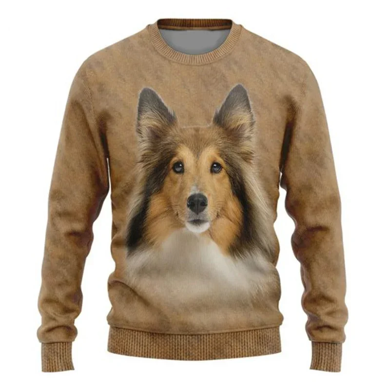 Shetland Sheepdog Dog All Over Printed Unisex Sweater For Dog Lover Casual Knit Sweatshirt Men's For Women's Pullover