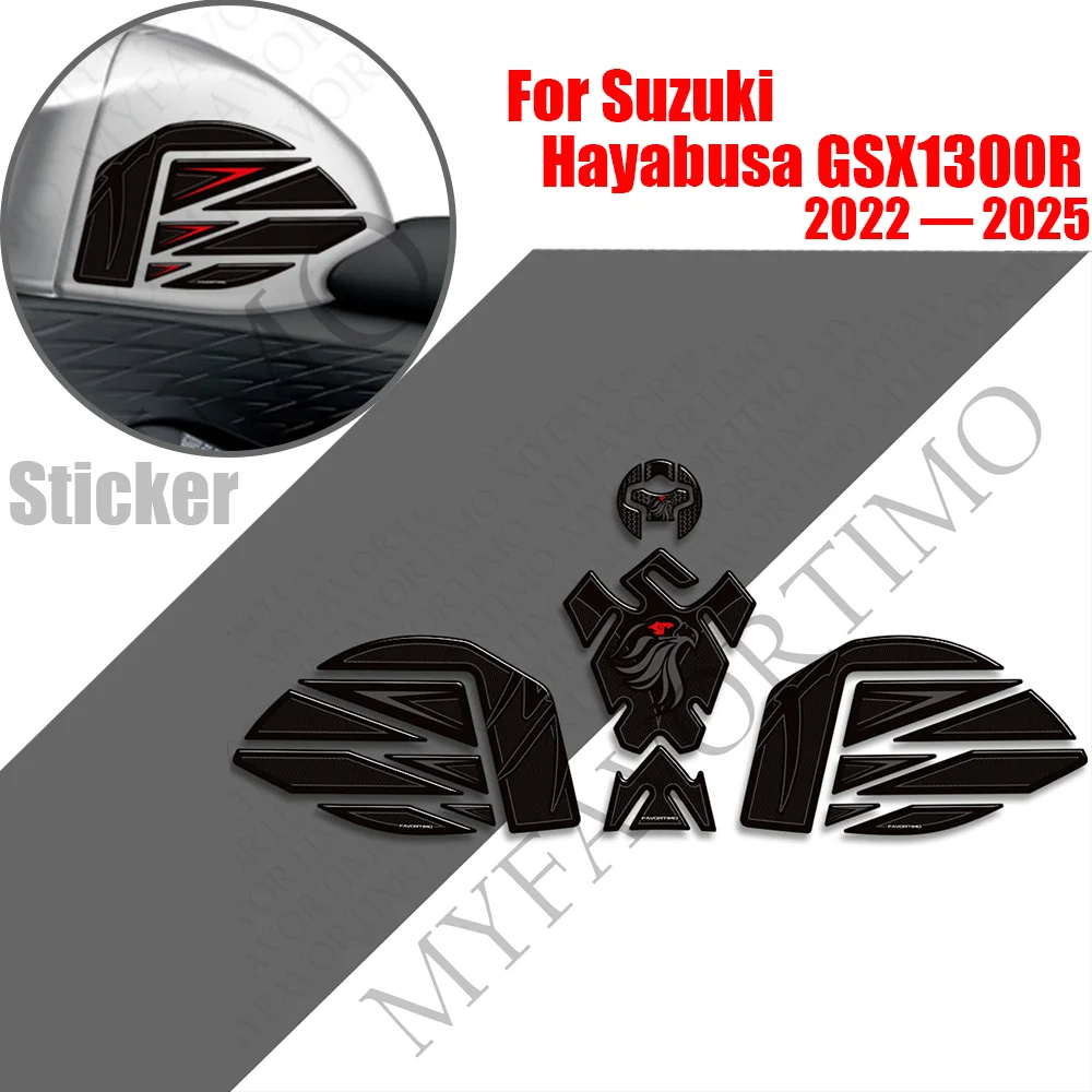 For Suzuki Hayabusa GSX1300R  Motorcycle Fuel Tank Pad Sticker Moto Epoxy resin Decals Accessories 2022 - 2025