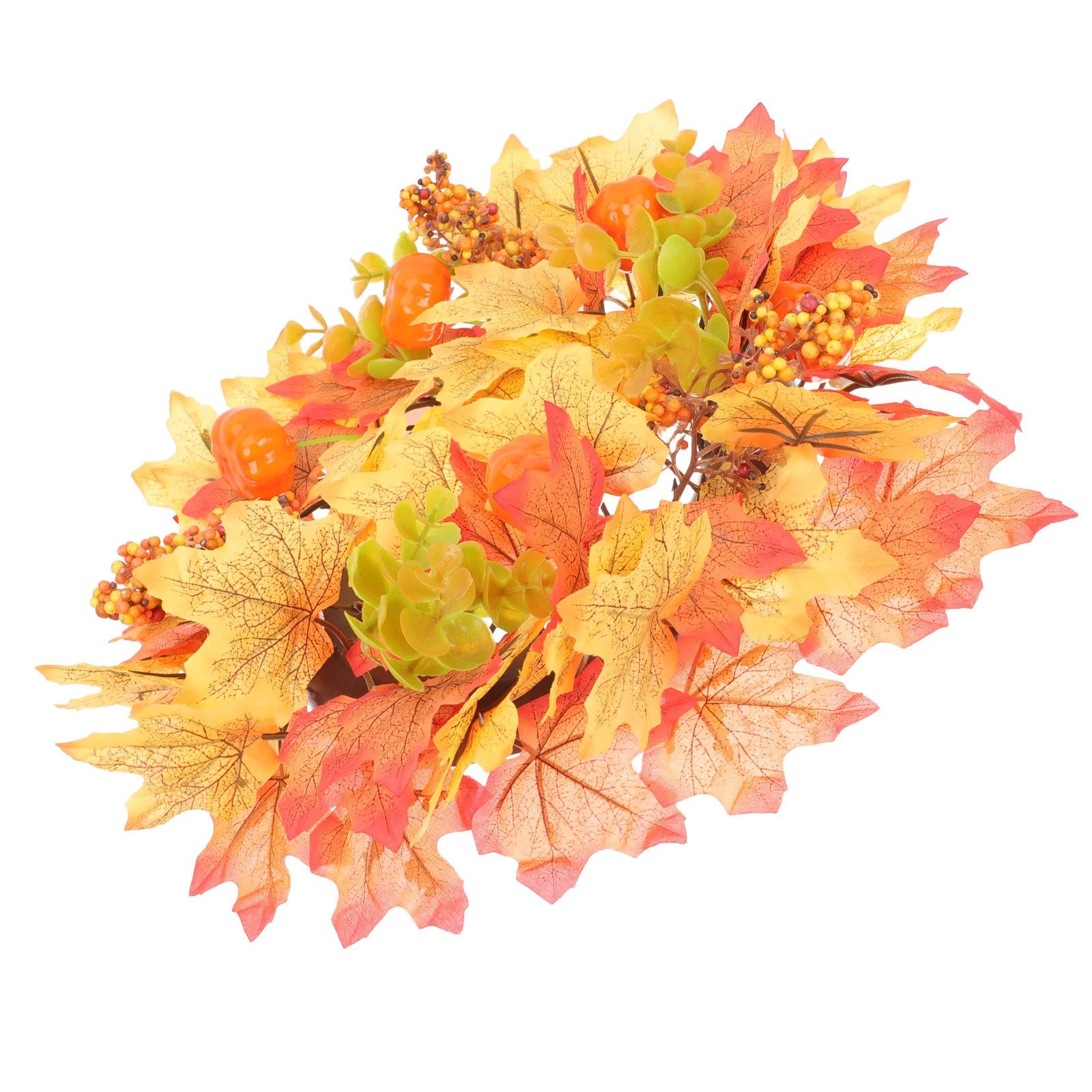 

Pumpkin Maple Wreath Artificial Simulated Leaf Halloween Candles Holder Autumn Decorations Outdoor Fall Wreaths