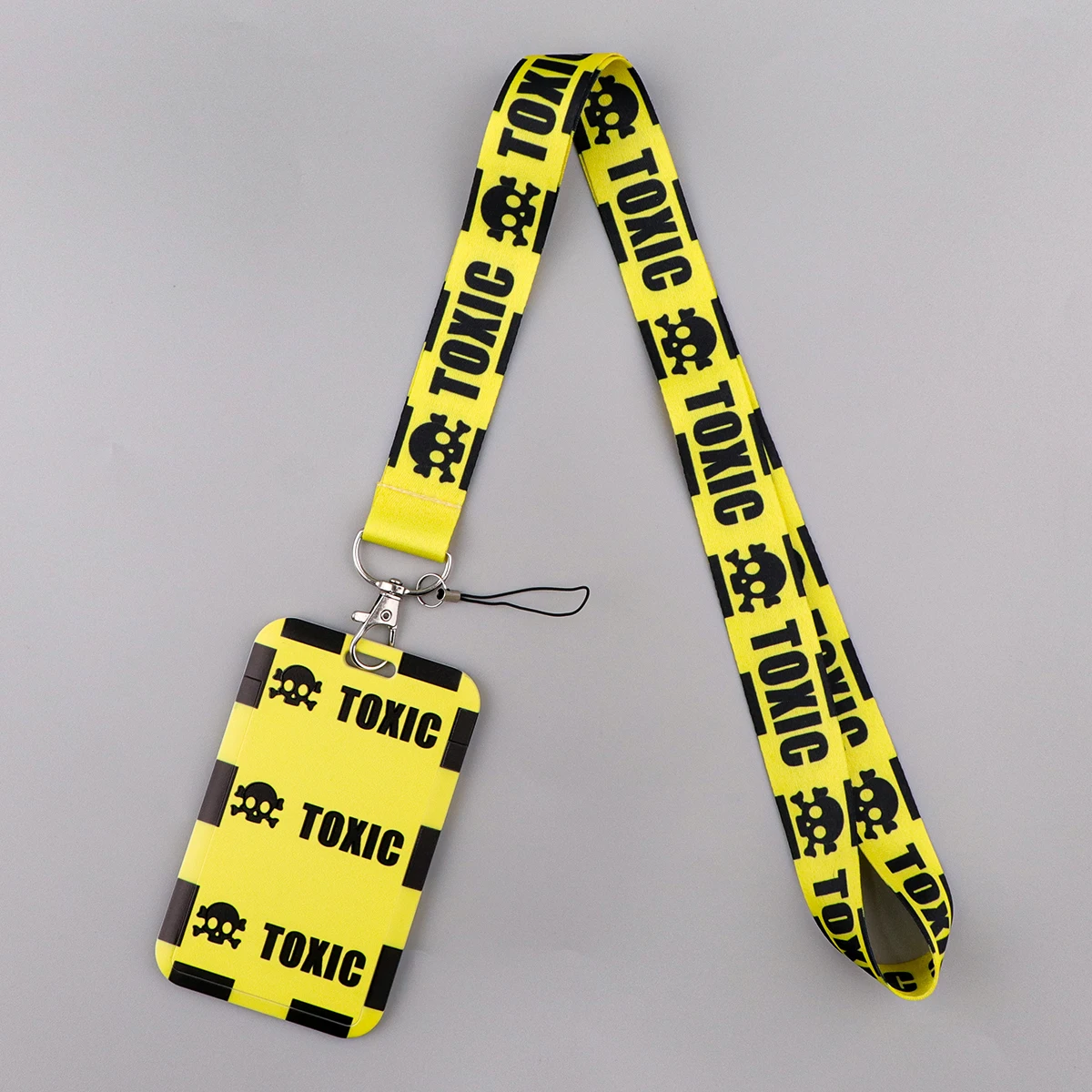 Warning Sign Credential Holder Caution Notice Lanyard Keychain Neck Strap For Keys ID Card Gym Phone Straps Keyrings Accessories