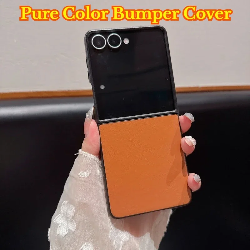 Koreanische Luxus Glänzend Leder Textur Candy Farbe Telefon Fall Für Samsung Galaxy Z Flip 7FE 6 5 4, Matte stoßfest Schutz Abdeckung