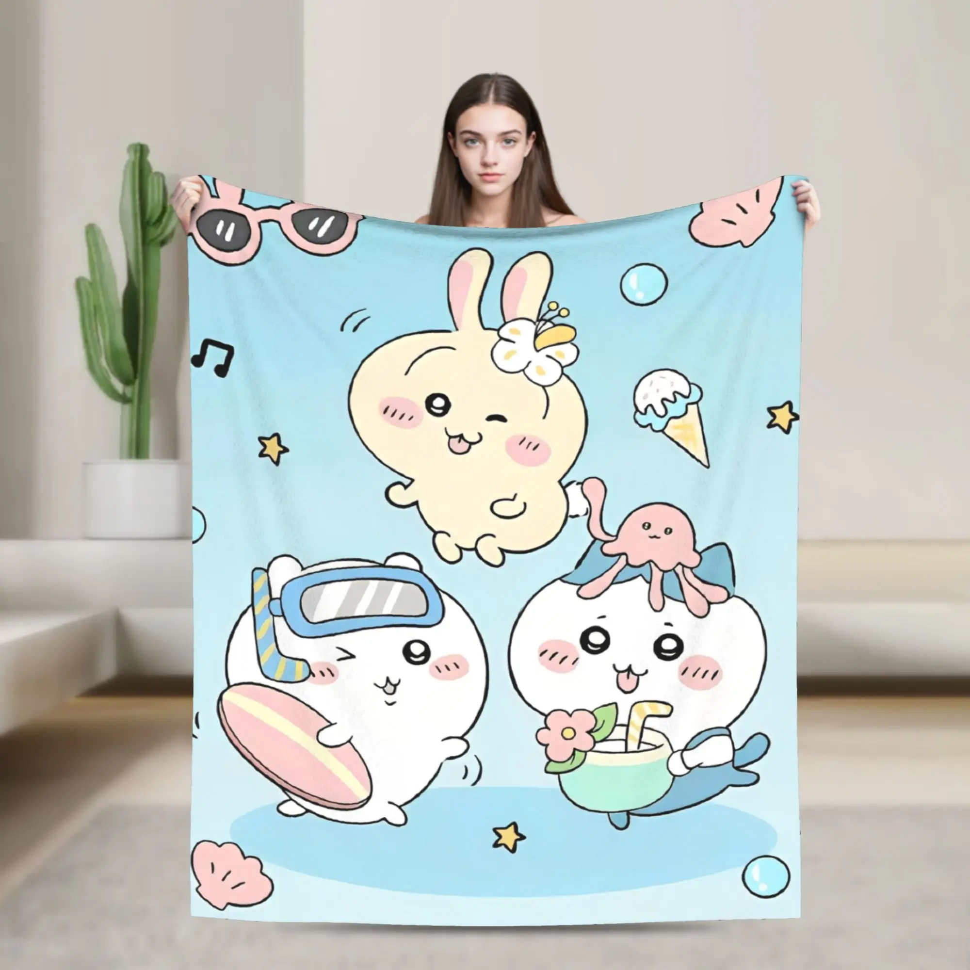 

Chiikawa Blanket Super Soft Cozy Throw Blankets for Sofa 50x60 Inch Multi-size Bedspreads