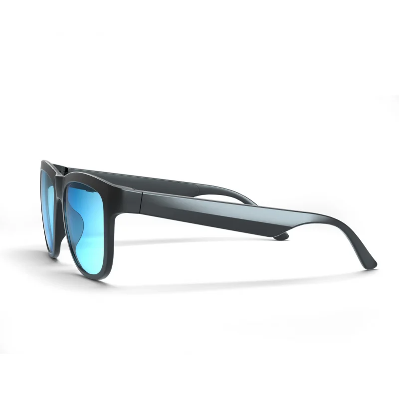 Schwarze Bluetooth-Audio-Sonnenbrille für UV-Schutz mit integrierten Ohrhörern-Smart Eyewear