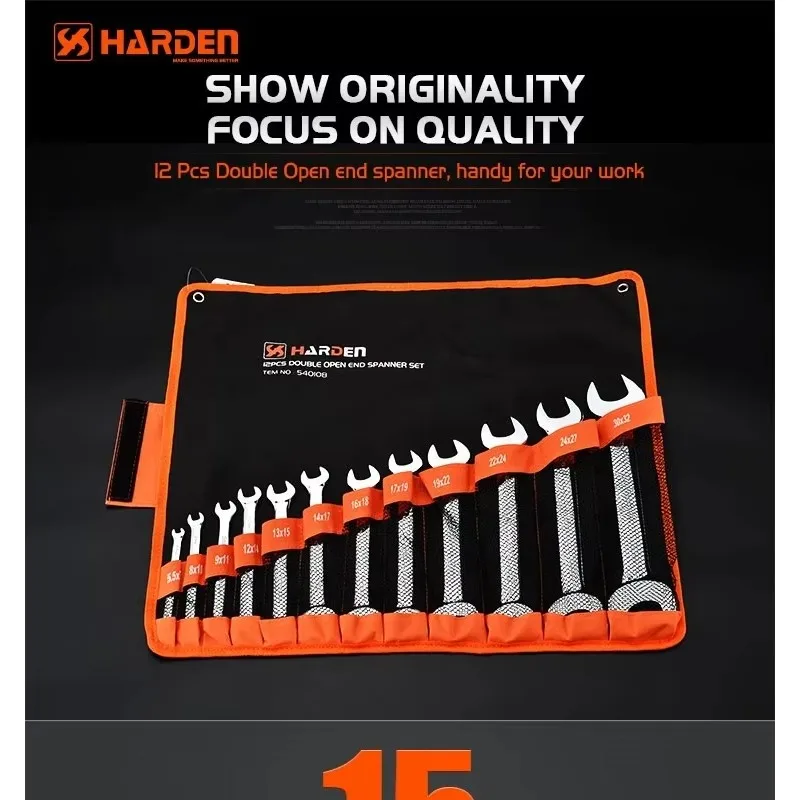 Hand Tools Chrome Vanadium 12pcs Double Open-end Ratchet Spanner Set for Auto Repairing