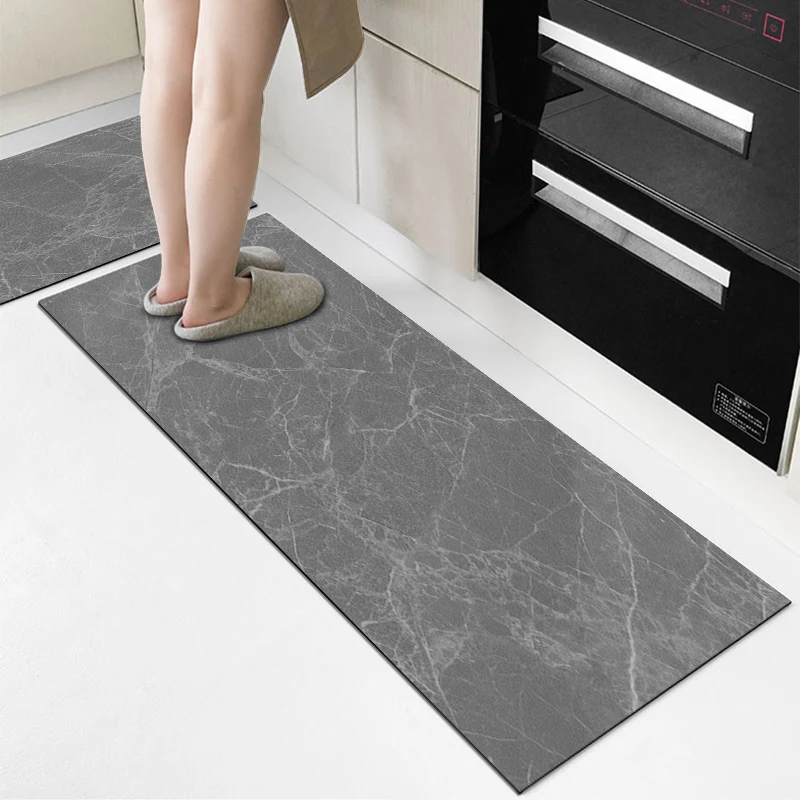 Solid Kitchen Mat Anti Fatigue Absorbent Rug Washable Oil Proof Floor Mat Non-slip Laundry Room Carpet Entrance Doormat