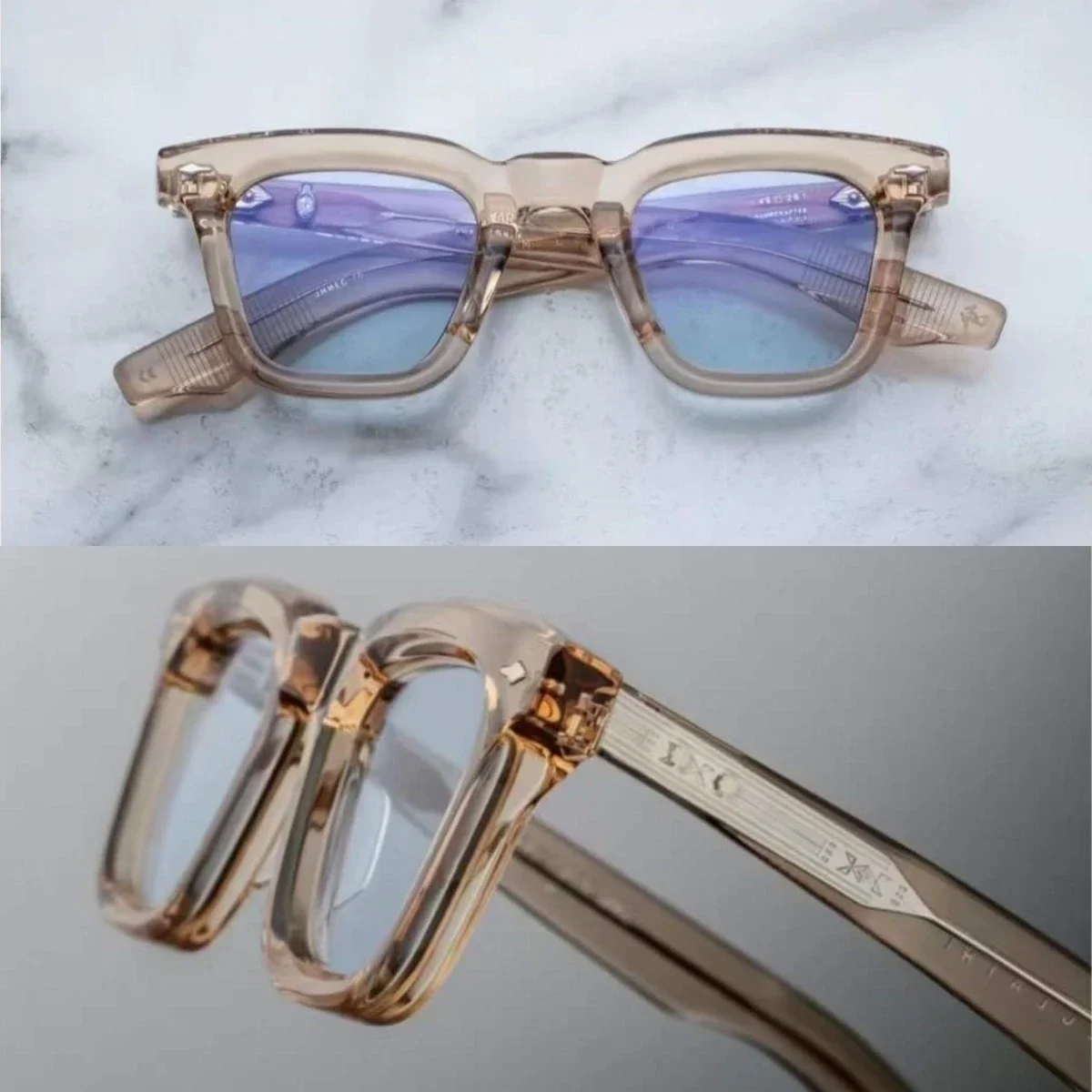 2024 New Luxury Fashion Trend Vintage Sunglasses LECLAIR Solid Thick Acetate Frame HD PC Lens Retro Square Type A+ High Quality