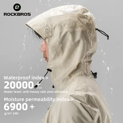 ROCKBROS Waterproof Windproof Jacket Heavy Rain jacket Mountain Road Bike Riding Outdoor Raincoat Jacket For Men Women Jacket