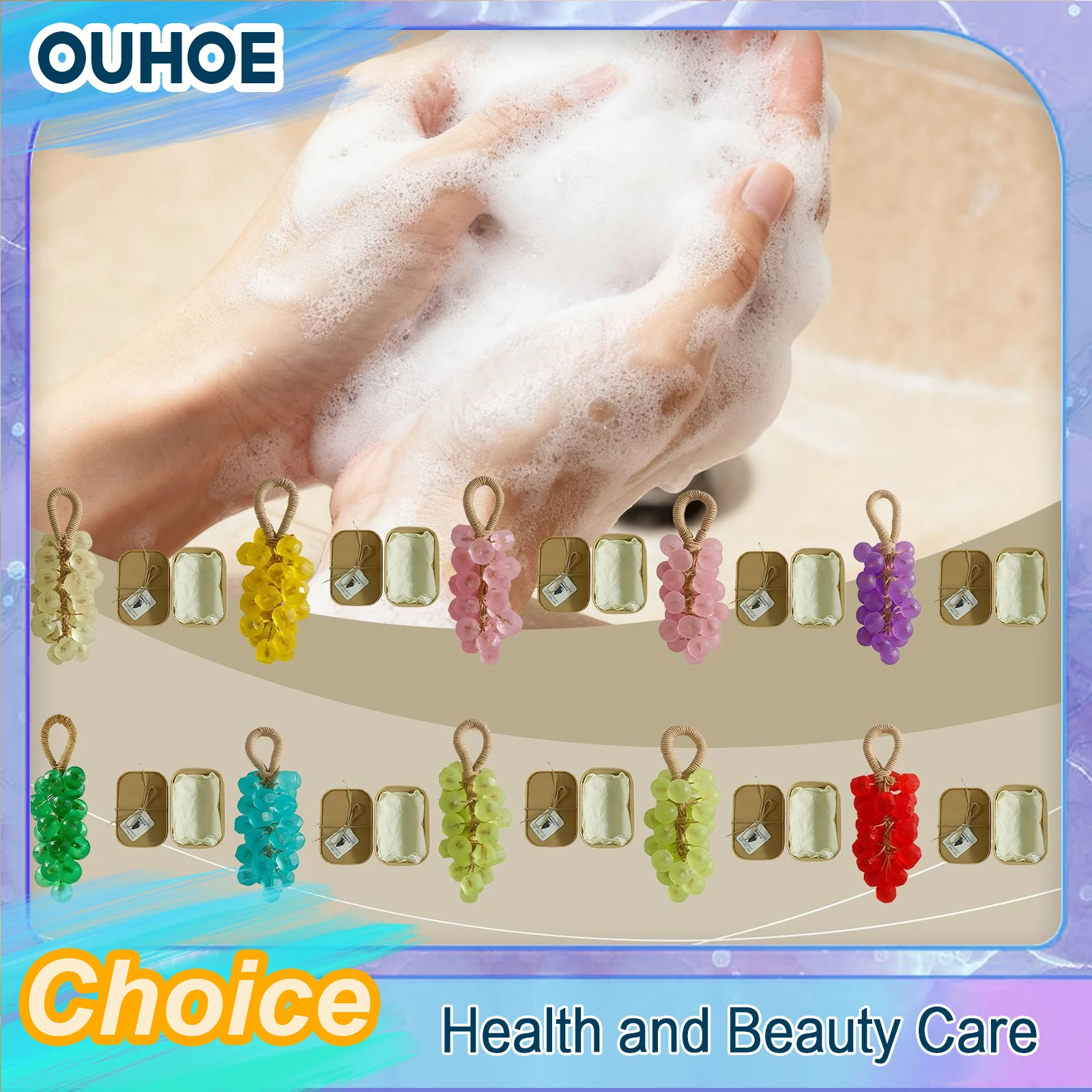 Jabón Artesanal de Uva, Aroma a Fruta, Aroma a Lavanda, Fragancia Creativa para el Hogar, Regalo para Amigos, Jabón Natural de Cristal para Baño, DIY