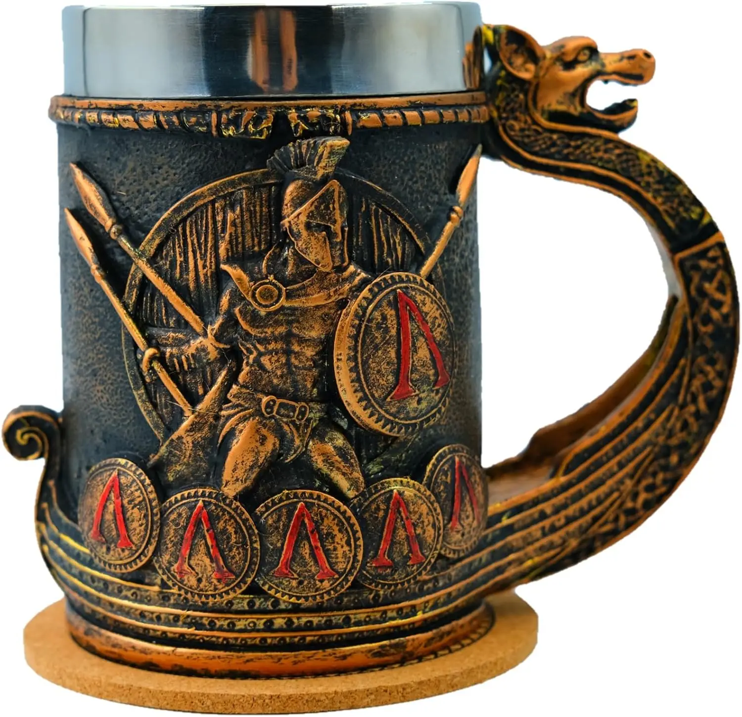 

Кружка Spartan Nordic Viking 18 унций, чашка для напитков из нержавеющей стали, кофейная кружка Sparta, кружка в стиле скандинавских викингов Спартакус