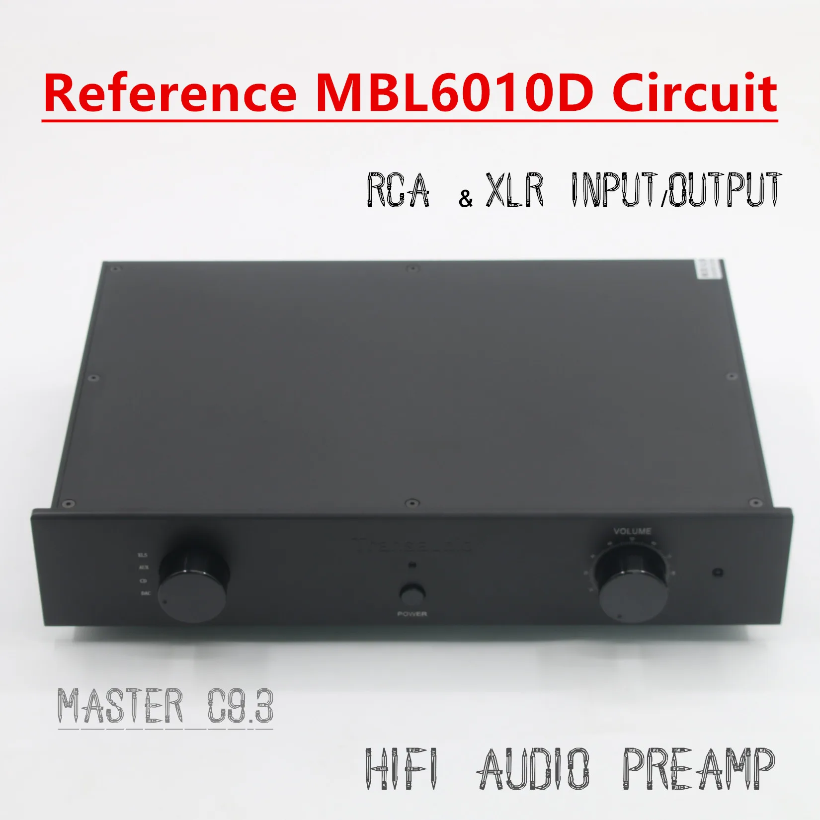 STR601C Finished Based on MBL6010D HiFi Audio Preamplifier With RCA & XLR Input and Output Home Audio Pre-Amplifier