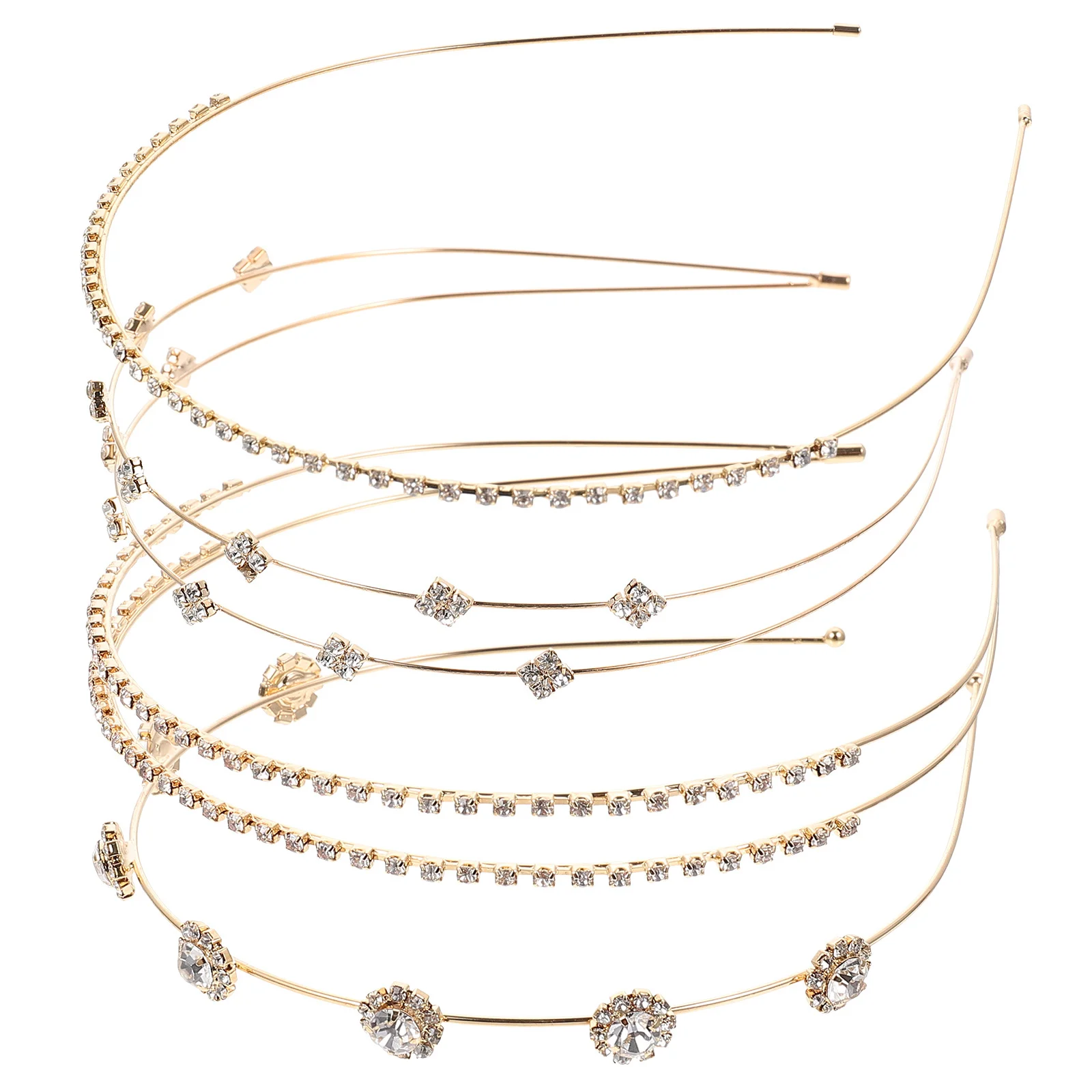 

4 шт., повязка для волос со стразами, элегантные женские свадебные повязки на голову, вечерние аксессуары для волос, повязки на голову со стразами