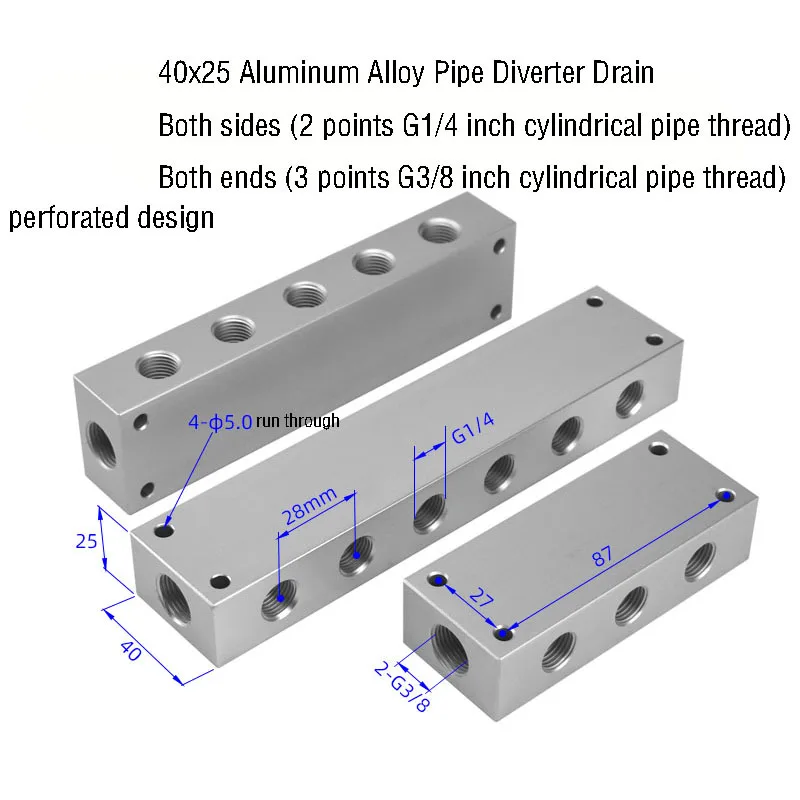 Manipulator Fishbone Air Discharge G1/4 Teeth Through The Air Source Distributor Water Oil Confluence Plate Pipeline Shunt Row