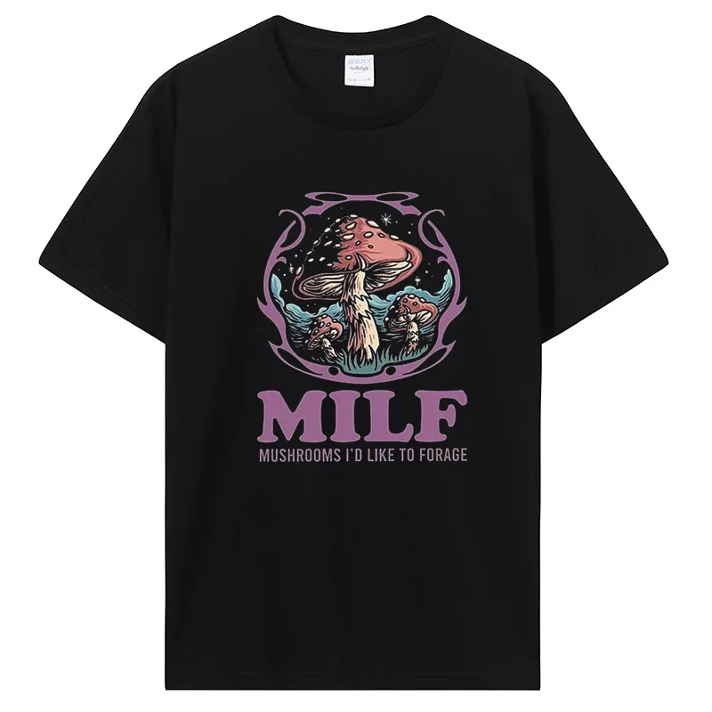 T-shirt unisexe décontracté en coton, humoristique MILF, chambres plus lentes, I'd-Like To Forage, Fitness, Vêtements pour homme