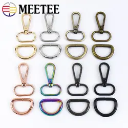 3Sets Metal Buckle+D Ring Clasps Bag Strap Pet Collar Buckle Webbing Belt Keychain Clip Hook Lobster Swivel Clasp DIY Accessorie