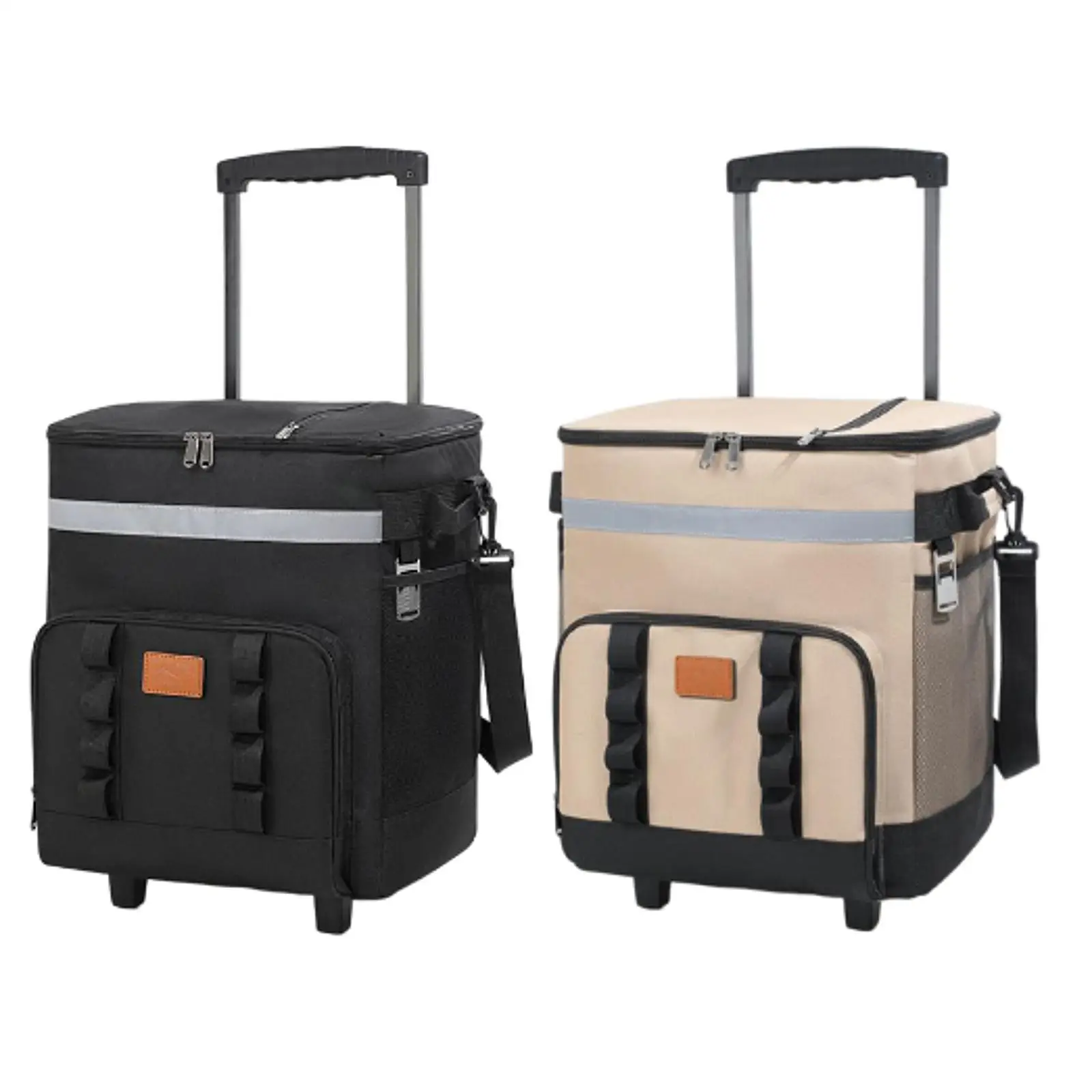 35L Insulated Rolling Cooler Bag with Wheels Portable Ice Chest for Picnic Beach Camping Family Outings Travel Keep Cool