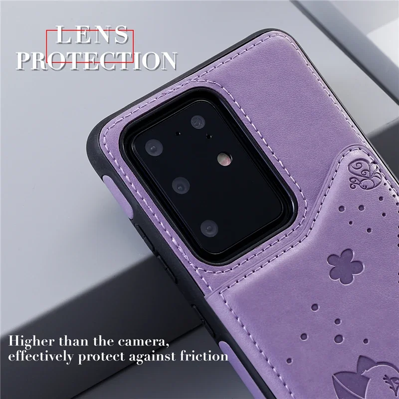 Bee And Cat Embossed Case For Samsung S8 S9 S10 S20 Plus S10 E S20 FE S21 Ultra Note 8 9 10 20 Ultra A50 A50S A30S Case Cover