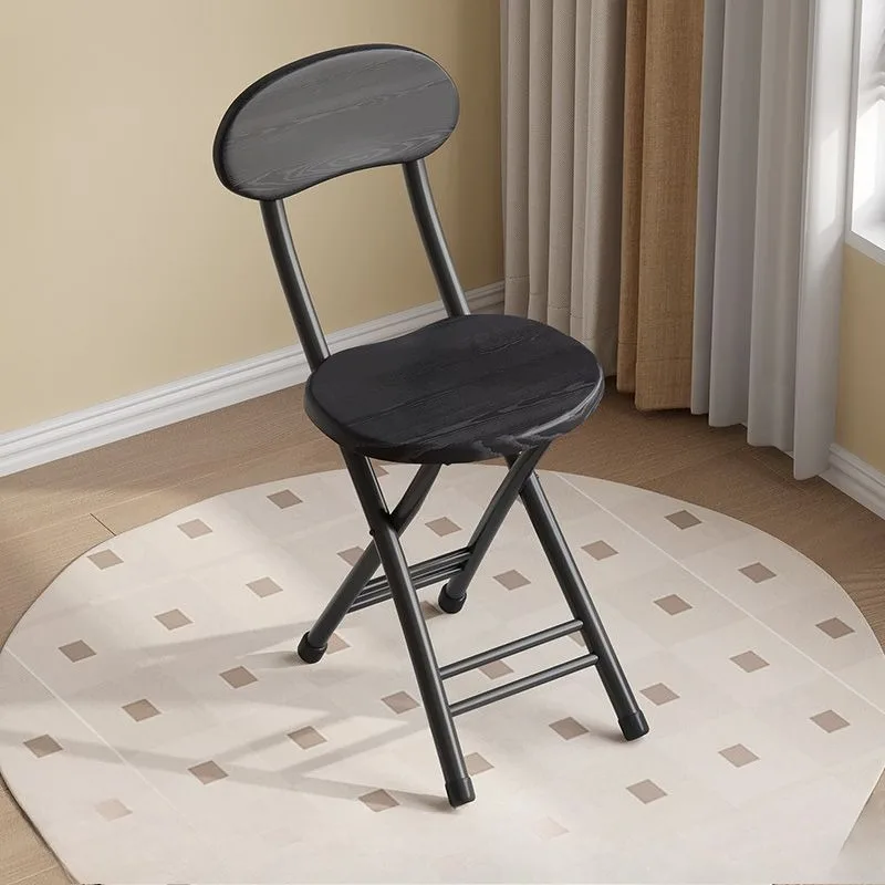 oo-Portable Folding Backrest Chair, Foldable Stool for Home Dining Balcony Dorm
