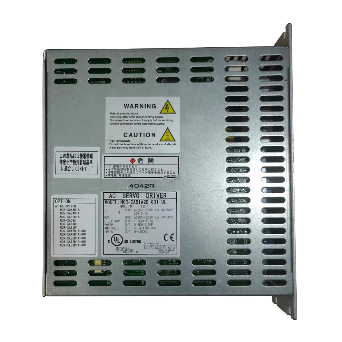 New   NCR-CAB1A2D-801-UL ServoDrive Controller AC 200-230V 1PH 50/60Hz
