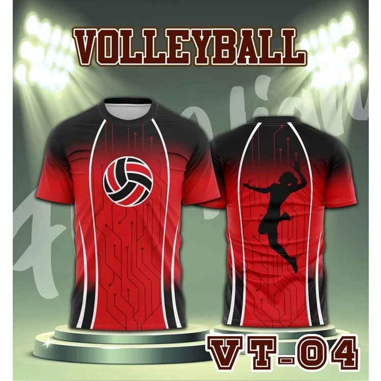 Street Size Zomer Heren Volleybal Sport 3d Geprint Ronde Hals Anime T-Shirt Sport Sneldrogende Ademende Top