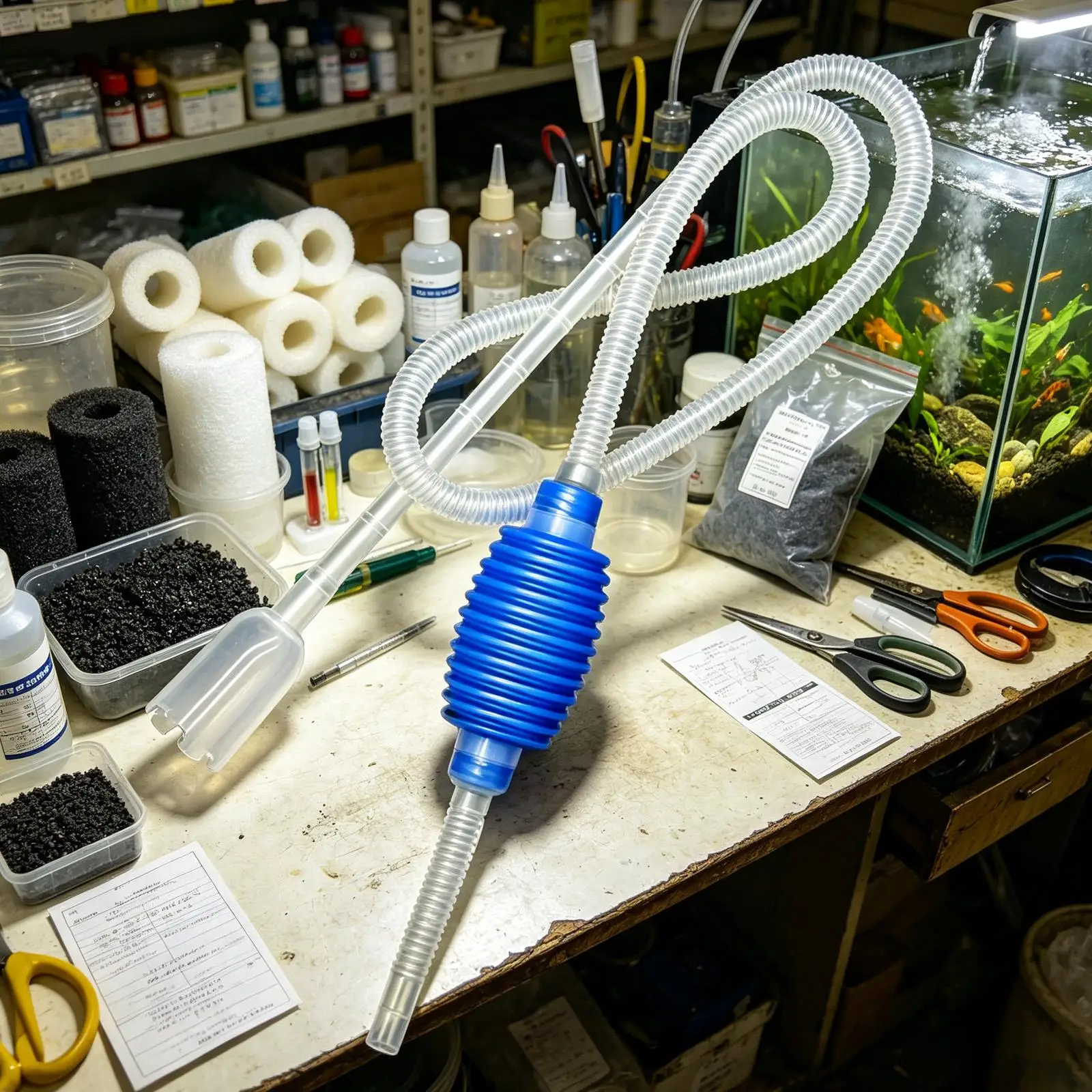 Siphon für Aquarien 1,4 Meter Vakuum-Kiesreiniger Wasserwechsler Schildkrötenbecken-Reinigungswerkzeuge für Fischbecken Zuchtbox Zuhause – Detail 6