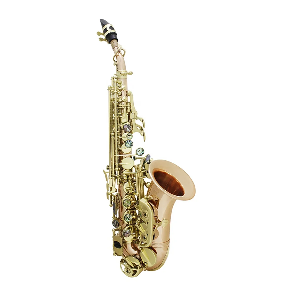 Bb Tone Soprano Saxophone Brass Curve Bell Foldable Adjustable Woodwind Instrument With Waterproof Case For Beginner