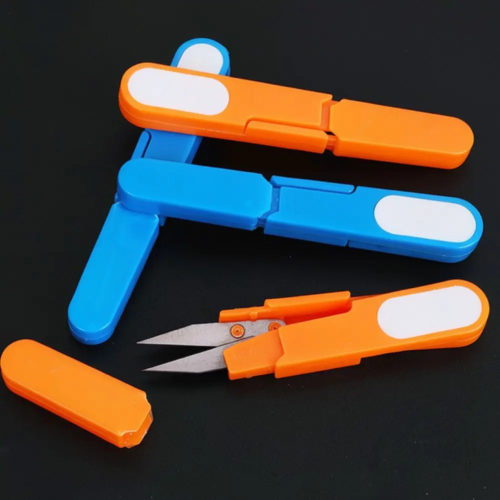 Safety Scissors With Cover Portable Yarn Snip Precise Blade Tool For Fishing Line Textile Tailoring Embroidery Arts