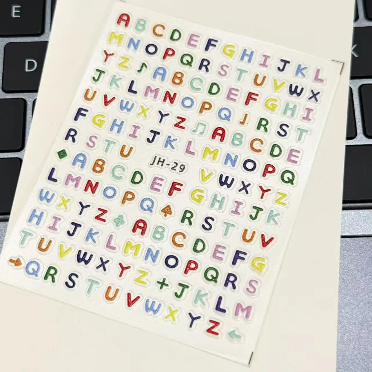 MINKYS New Arrival 2pcs Set Colored Letters + Numbers Kpop Toploader Decorative Stickers Stationery