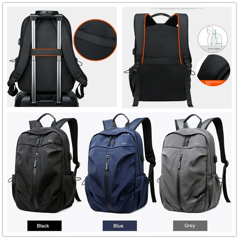 Jeep buluo marca grande capacidade mochilas para homens e mulheres packsack mochila 15.6 laptop portátil saco de escola casual moda viagem