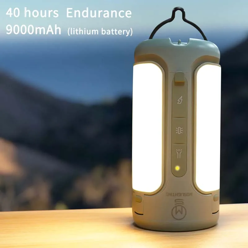 Maetff 9000mAh Foldable Camping Lantern Portable Flashlight Rechargeable Lamp PowerBank Outdoor Lighting Emergency Lights