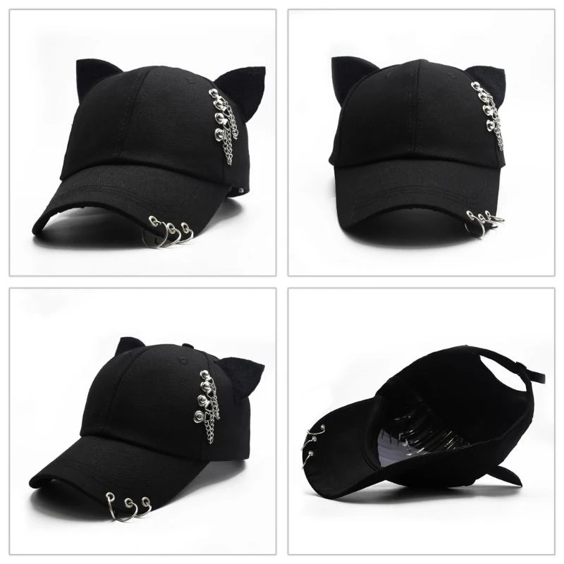 400A Subculture Kitten Ears Baseball Hat for Exercise Soccer Yoga Running Sports