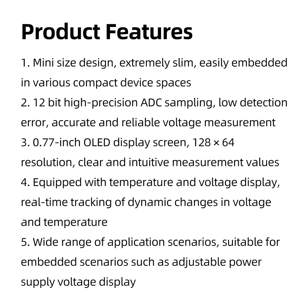 Mini-Digital-Voltmeter 0-30V Ultra-Dünn mit 0,77-Zoll-OLED-Display Temperatur-Spannungs-Monitor für DIY-Industrieanwendungen – Detail 6