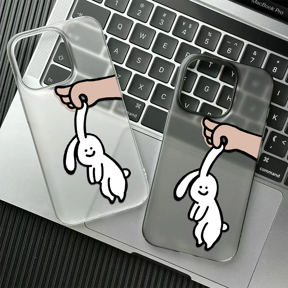 Must Have Rabbit Hang Cute Trendy Style For Girls For iPhone 13 16 12 11 14 16 Air 15 Pro Max Phone Case PC Hard Back Case