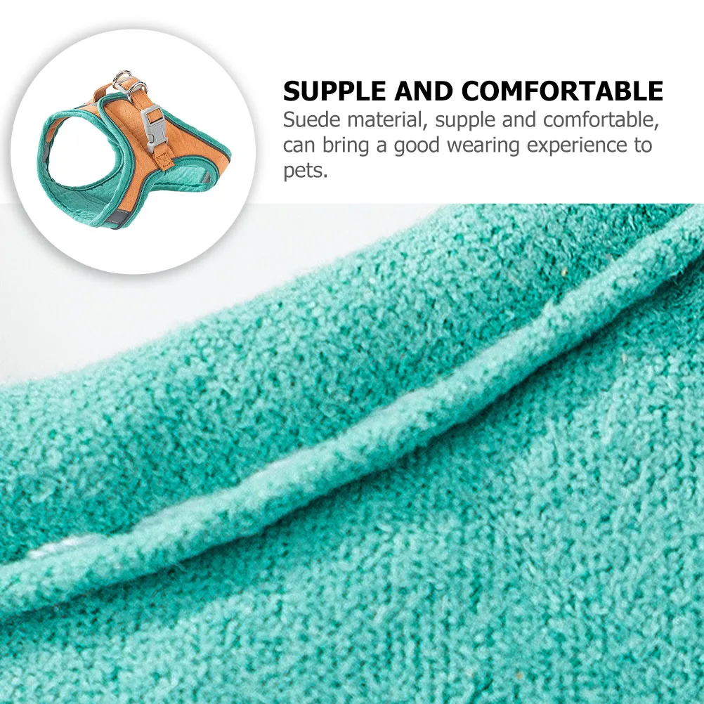 

Suede Cat Leash Traction Rope Walking Strap Portable Lightweight Comfortable Small Size Easy Storage Button