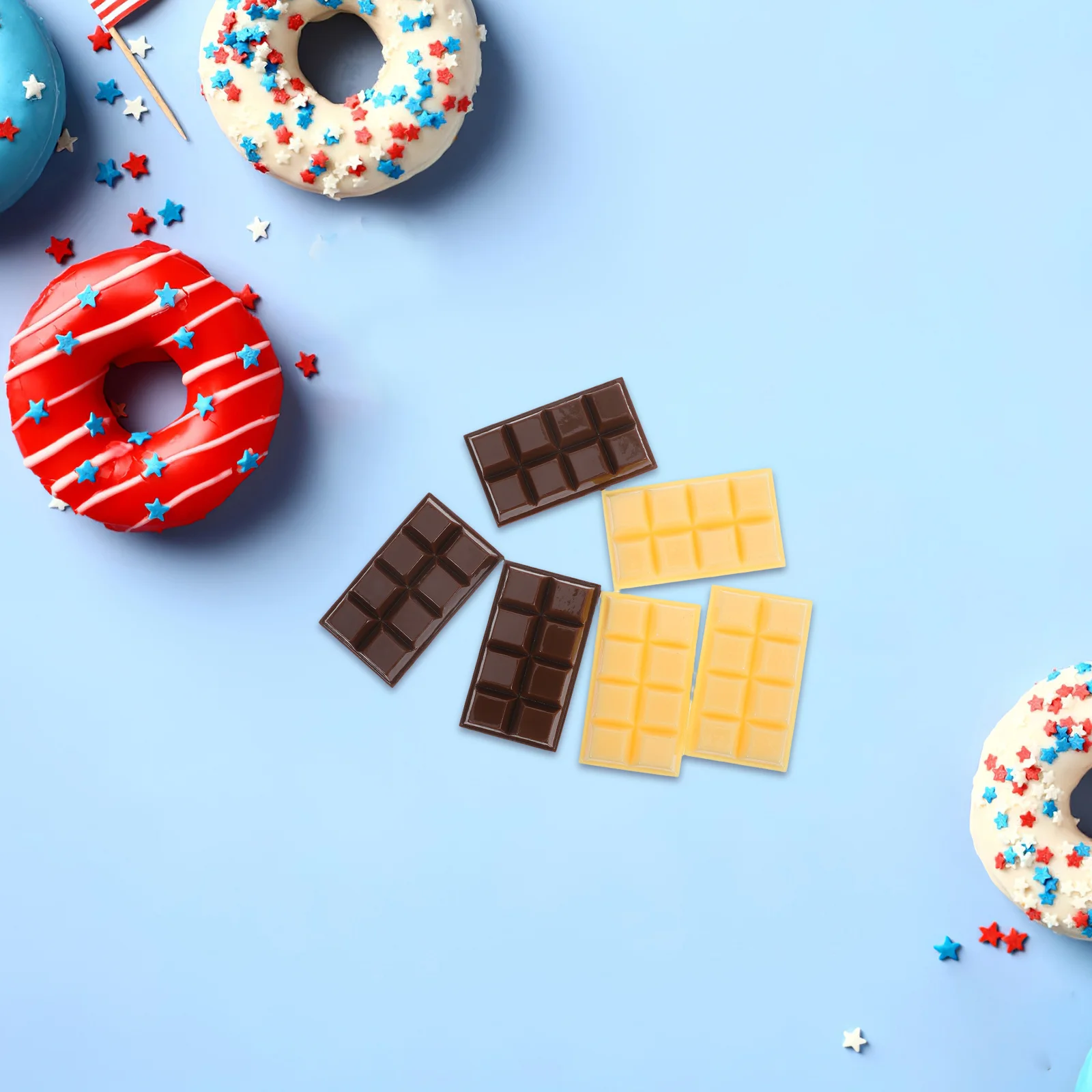 

6pcs Simulated Lifelike Fake Chocolates For Cake Desktop Props Small Chocolate Decor Educational Multi-Function Chocolate