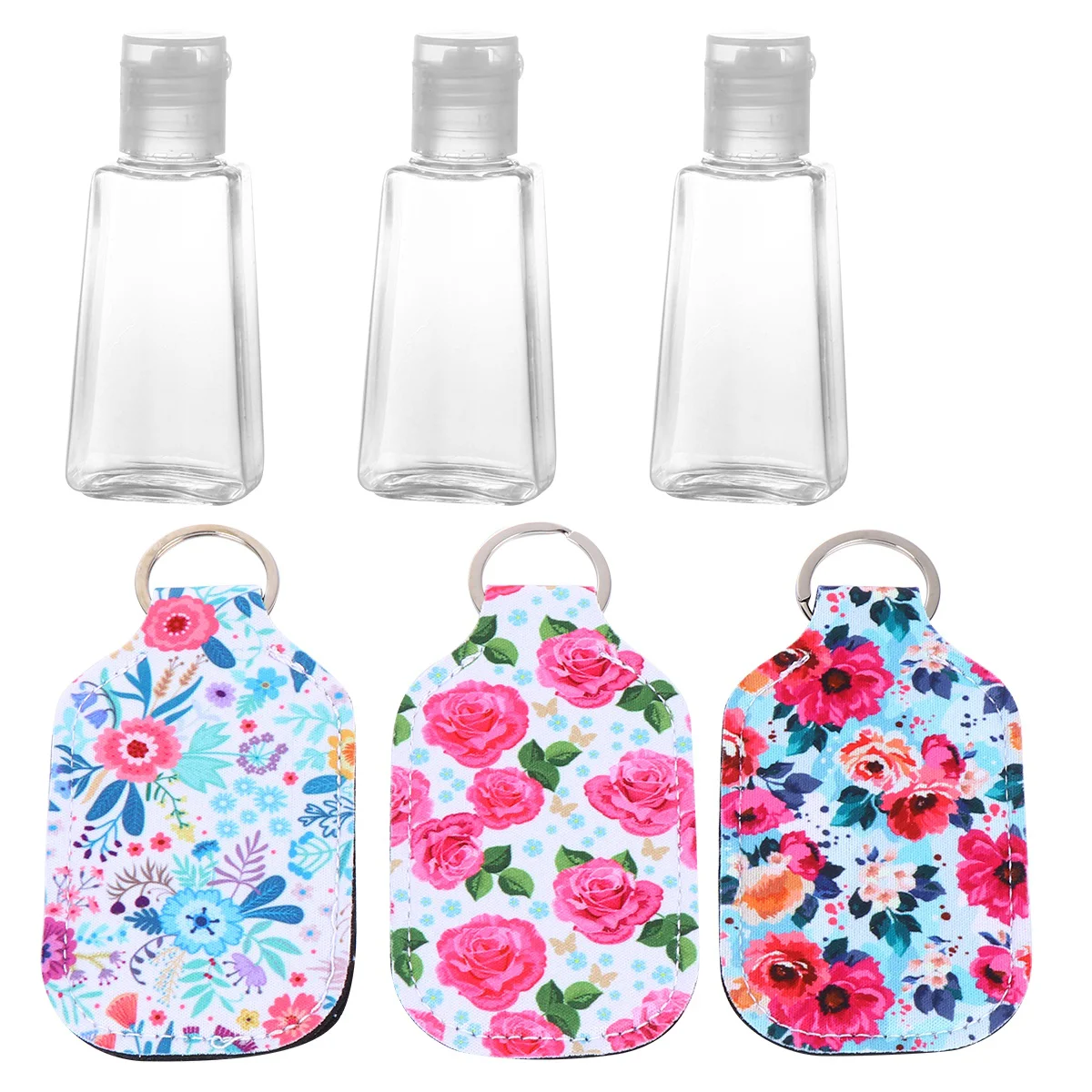 

6Pcs 30ml Perfume Bottle and Bottle Cover Portable Neoprene Bottle Cover Refillable Storage Container for Cocmetics Perfume (3Pc