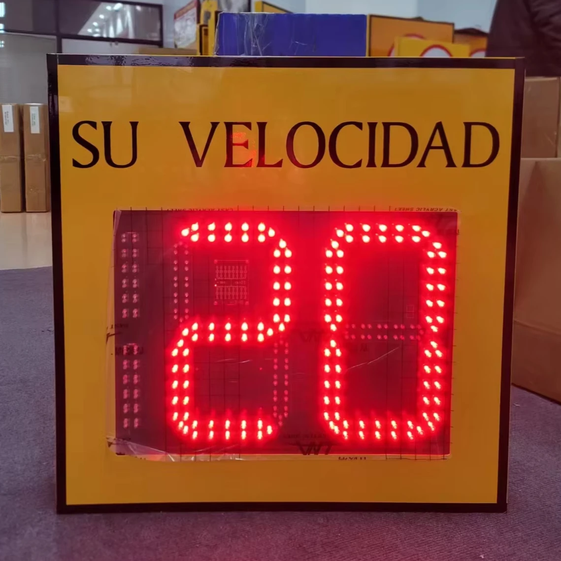 Spanish Version 'Su Velocidad' Solar LED Radar Speed Feedback Sign Outdoor Waterproof Road Traffic Safety