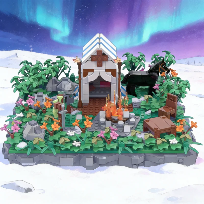 

909pcs MOC Castle JOAN ARC IS COOKING FOREST Model Building blocks toys Christmas gifts Construction idea Brick Education Kids